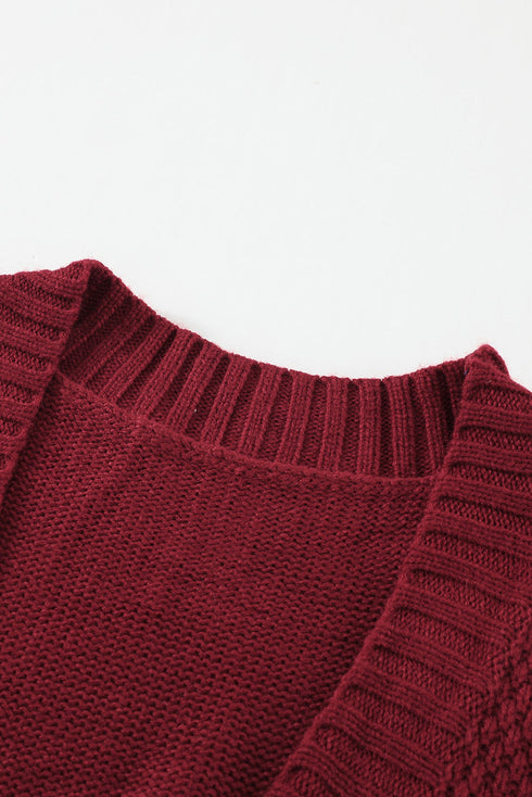 Front Pocket And Buttons Closure Cardigan